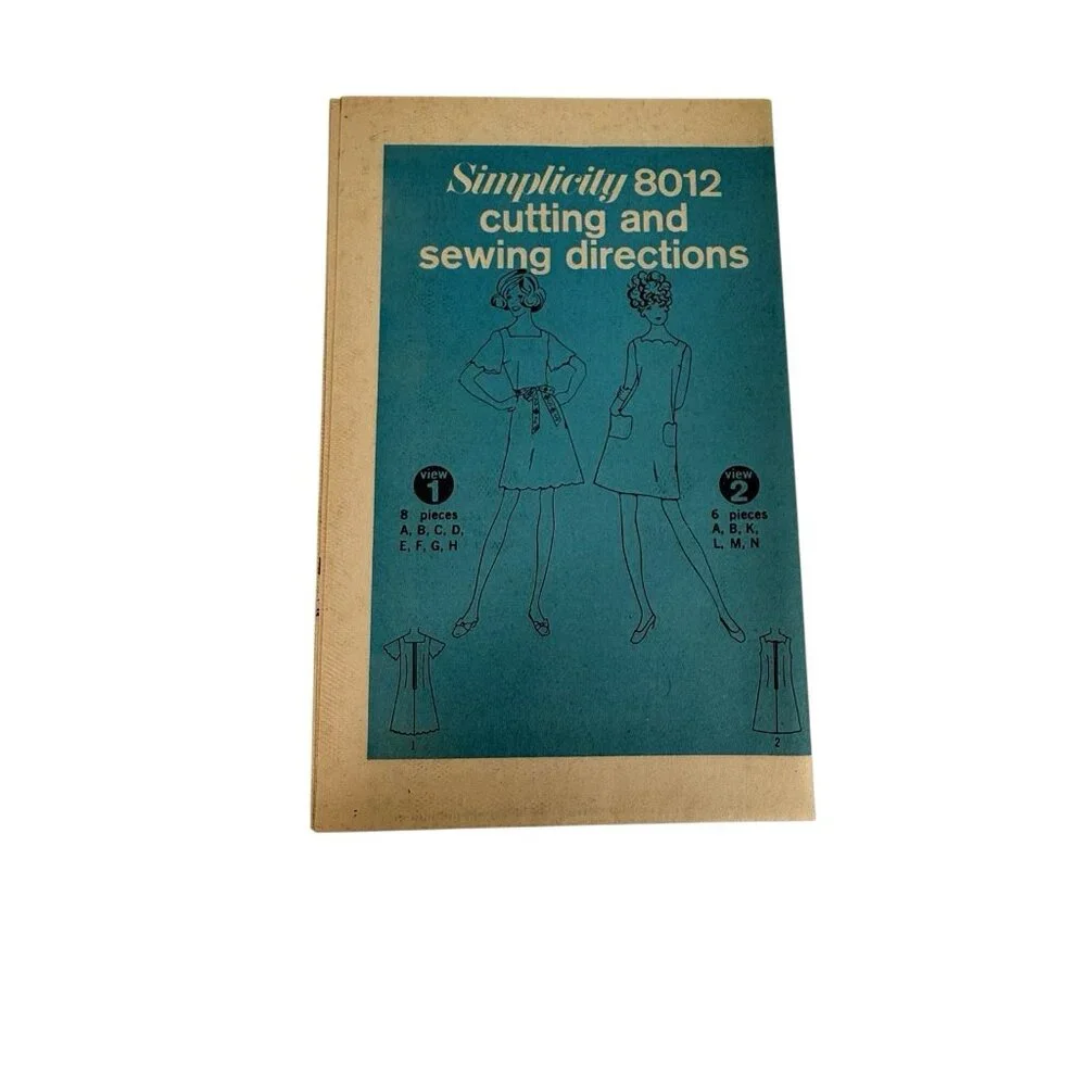 Vintage Simplicity Sewing Pattern 8012 Juniors 1960s A Line Dart Fitted Dress 11